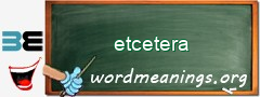 WordMeaning blackboard for etcetera
